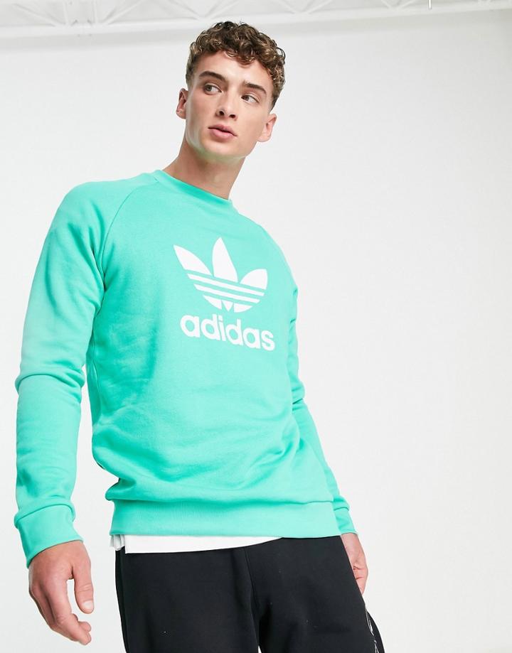 Adidas Originals Adicolor Large Logo Sweatshirt In Hi-res Green