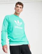Adidas Originals Adicolor Large Logo Sweatshirt In Hi-res Green