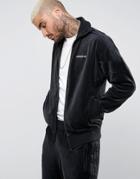Adidas Originals Clr84 Velour Track Jacket In Black Bs4662 - Black