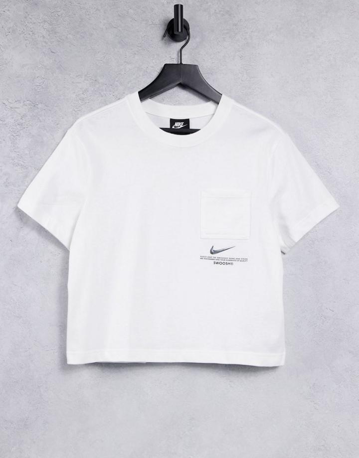 Nike Swoosh Boxy Fit T-shirt In White
