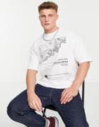 Jameson Carter Blueprint Oversized T-shirt In White