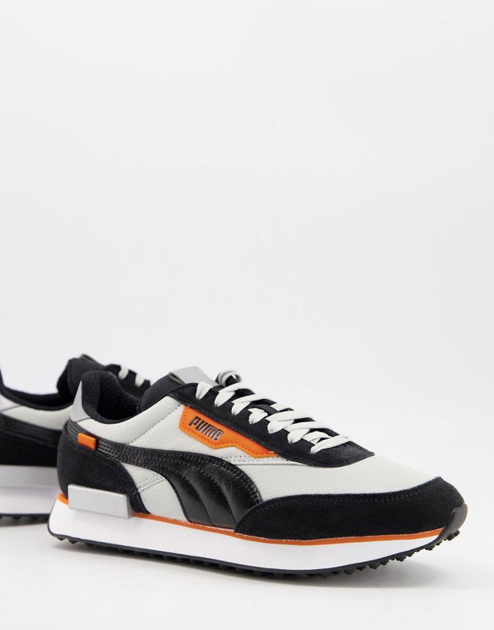 Puma Future Rider Sneakers In Black And Silver
