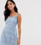 New Look Sundress With Ruffle Edge In Check-multi