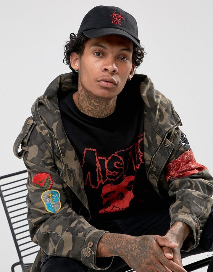 Granted Baseball Cap In Black With Toxic Embroidery - Black