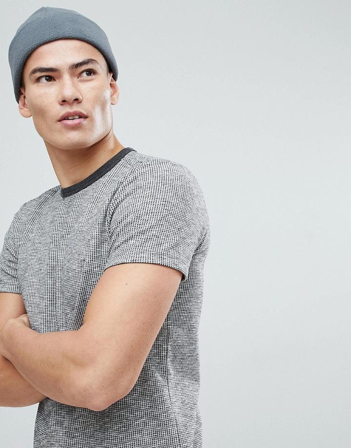 Asos Mini Fisherman Beanie In Gray Fleece - Gray