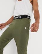 Le Breve Lounge Sweatpants With Contrast Waist Band In Khaki-green
