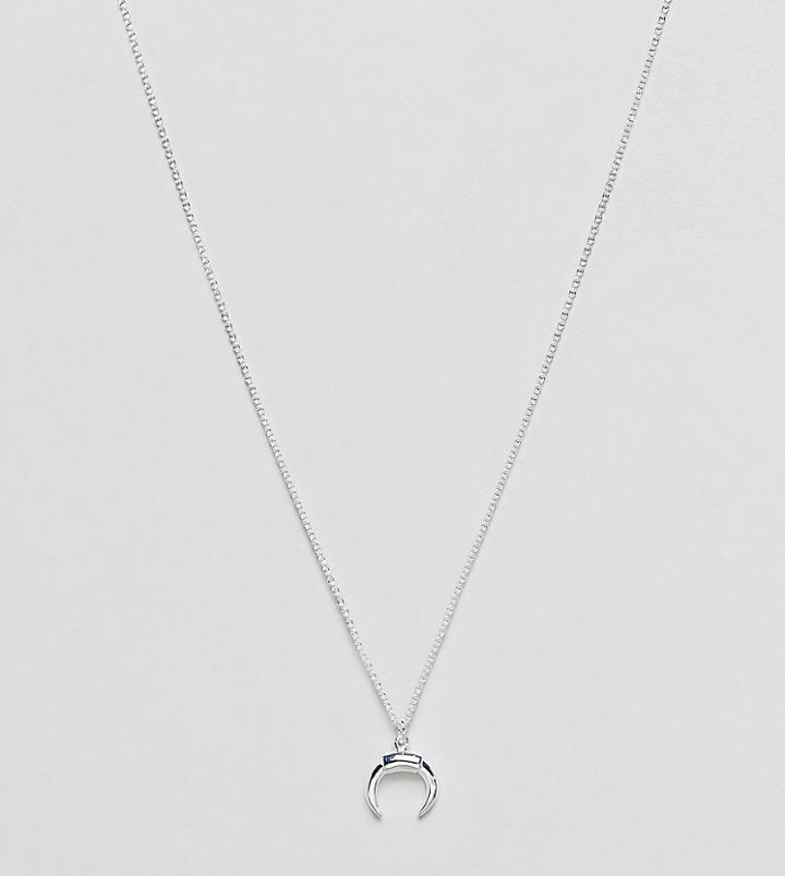 Asos Sterling Silver Horn Necklace - Silver