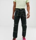 Crooked Tongues Tapered Carpenter Pants In Black - Black