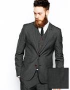 Asos Slim Fit Suit Jacket In Gray Dogstooth - Gray