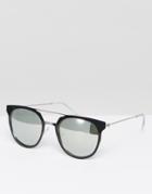 New Look Double Bar Mirrored Sunglasses - White