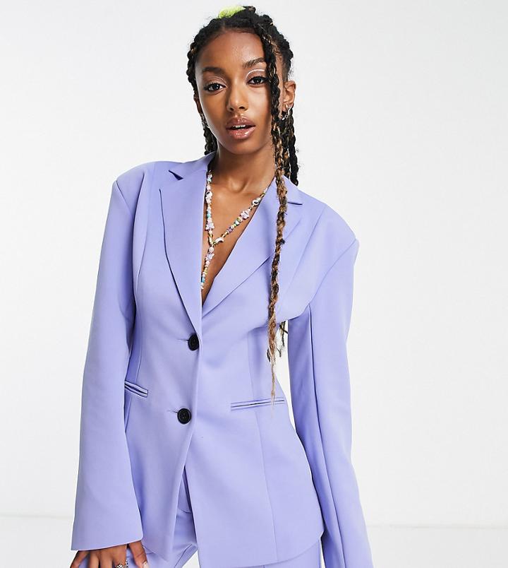 Collusion Blazer With Nipped In Waist In Lilac - Part Of A Set-purple