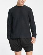 Nike Yoga Dri-fit Essential Fleece Crew Neck Sweatshirt In Black