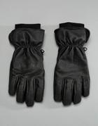 Marmot Leather Thermal Ski Gloves In Black - Black
