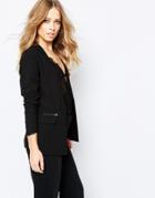 Y.a.s Nessa Blazer With Zip Pockets - Black
