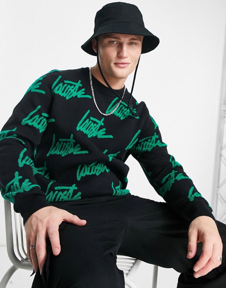 Lacoste Logo Sweater In Black
