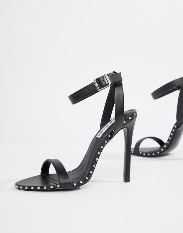 Steve Madden Piercing Stud Trim Barely There Sandal - Black