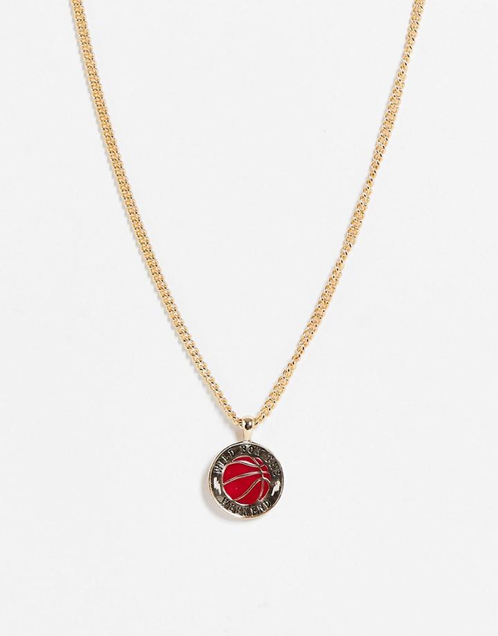Wftw Collegic Bear Pendant In Gold