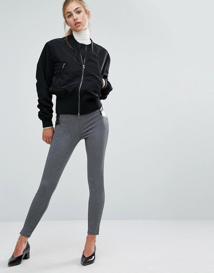 Miss Selfridge Luxe Side Split Legging - Gray