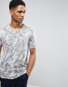 Only & Sons T-shirt With All Over Bird Print - Gray