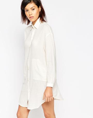 Tired Of Tokyo Shirt Dress - Beige