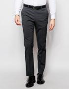 Asos Slim Suit Pants With Stretch In Charcoal - Charcoal