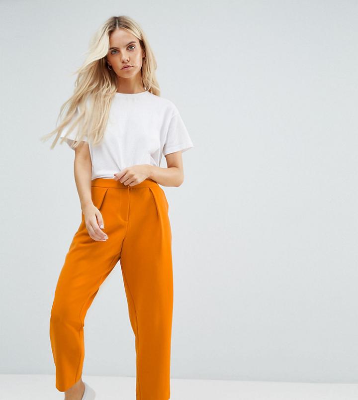Asos Petite Tailored Tapered Peg Pants - Yellow