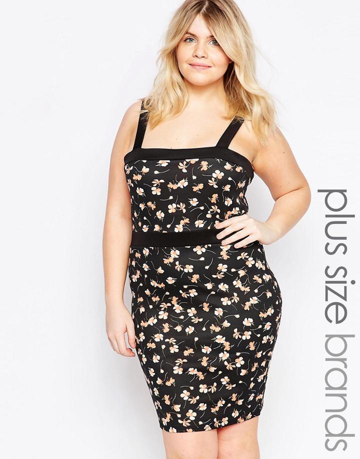 Praslin Plus Size Pencil Dress In Floral Print