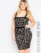 Praslin Plus Size Pencil Dress In Floral Print
