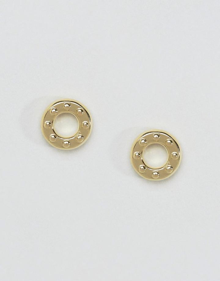 Dyrbergkern Loop Embossed Earrings - Gold