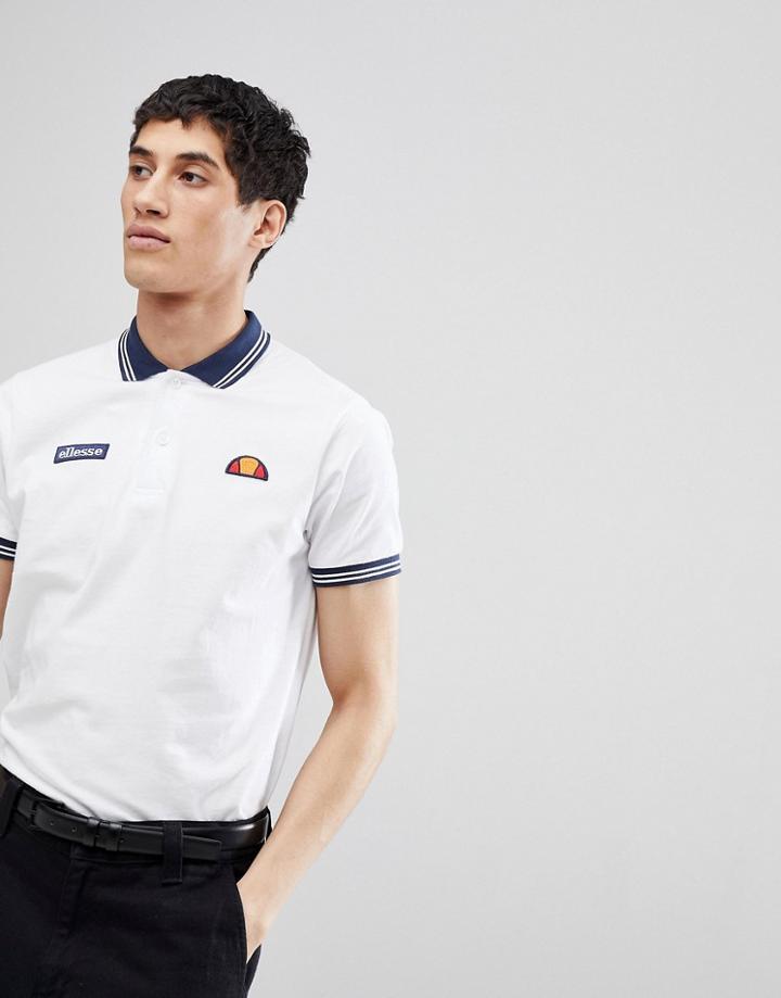 Ellesse Polo With Chest Logo In White - White