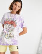 Vintage Supply Oversized Wonderland T-shirt In Overdye-purple