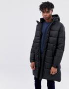 Only & Sons Oversized Longline Padded Jacket With Hood - Black