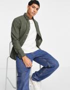 Jack & Jones Originals Brushed Check Shirt In Green