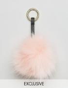 My Accessories Faux Fur Pom Bag Charm - Pink