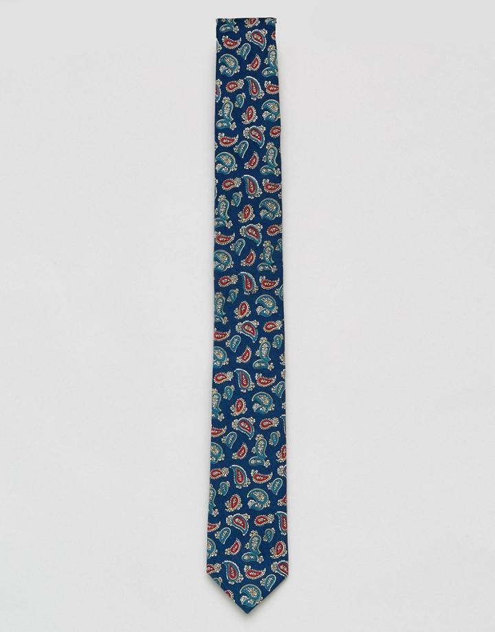 7x Ditzy Floral Print Tie - Blue