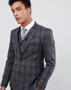 Rudie Skinny Nep Check Suit Jacket-gray