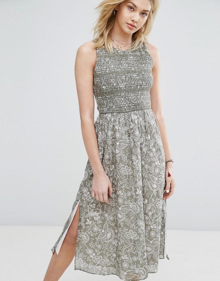 Abercrombie & Fitch Smock High-neck Midi Dress - Multi