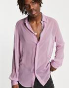 Asos Design Sheer Shirt In Pink