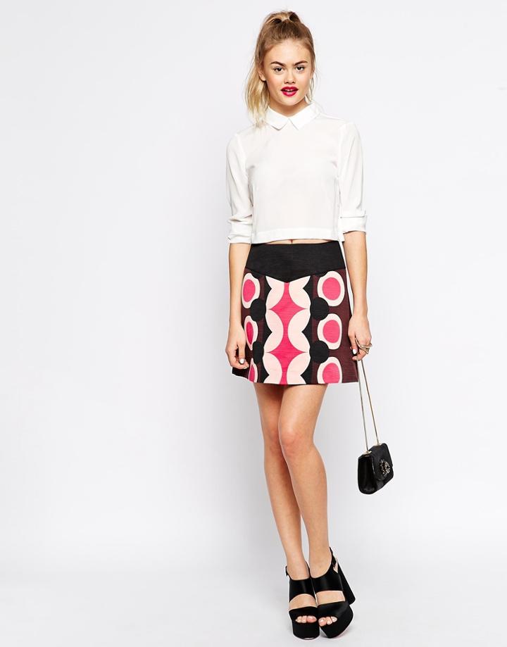 Asos Vintage A-line Skirt In Geo Print - Print
