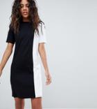 Asos Design Tall T-shirt Dress In Mono Color Block - Multi