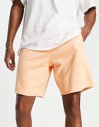 Asos Design Oversized Jersey Shorts In Washed Orange