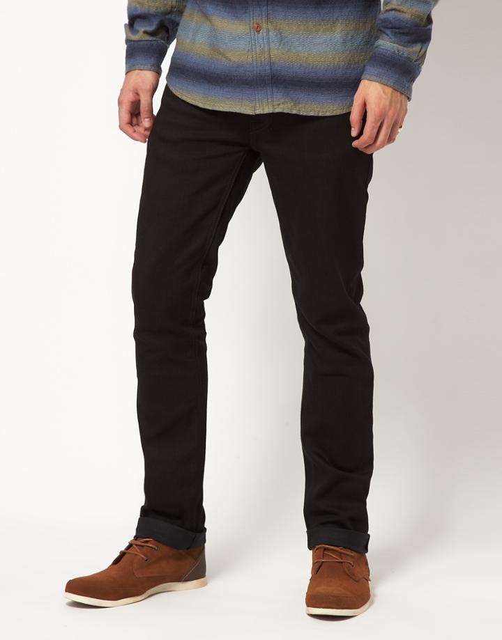 Nudie Jeans Organic Thin Finn Slim Fit Black Ring - Black