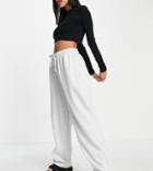 Collusion Unisex Wide Leg Sweatpants In White Heather- Part Of A Set