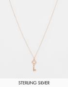 Asos Rose Gold Plated Sterling Silver Key Necklace - Rose Gold