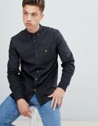 Lyle & Scott Buttondown Color Block Marl Shirt In Dark Gray - Gray