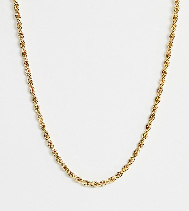 Regal Rose Gold Plated Twisted Necklace - Gold