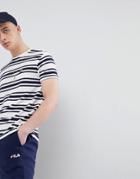 Fila Vintage Terry Towelling Stripe T-shirt In White - White