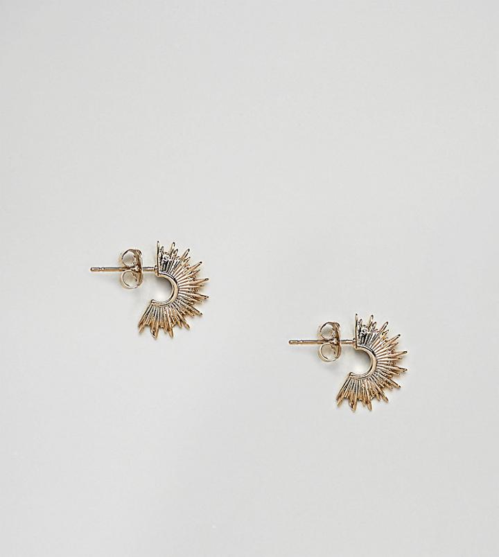 Estella Bartlett Gold Plated Starburst Hoop Earrings - Gold