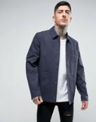 Asos Smart Worker Jacket In Navy Marl - Navy