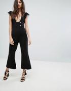 Non-blonde Flare Leg Jumpsuit - Black
